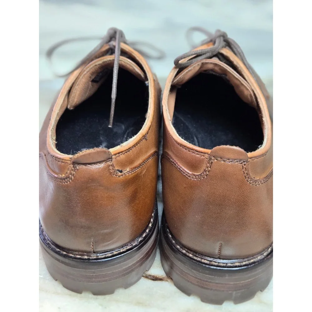 Mark Nason Los Angeles Mens Brown Leather Lug Sole Plain Toe Derby‎ Oxford Shoes